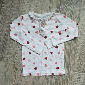 Little English Size 6 Long Sleeve Heart Patterned Top Pima